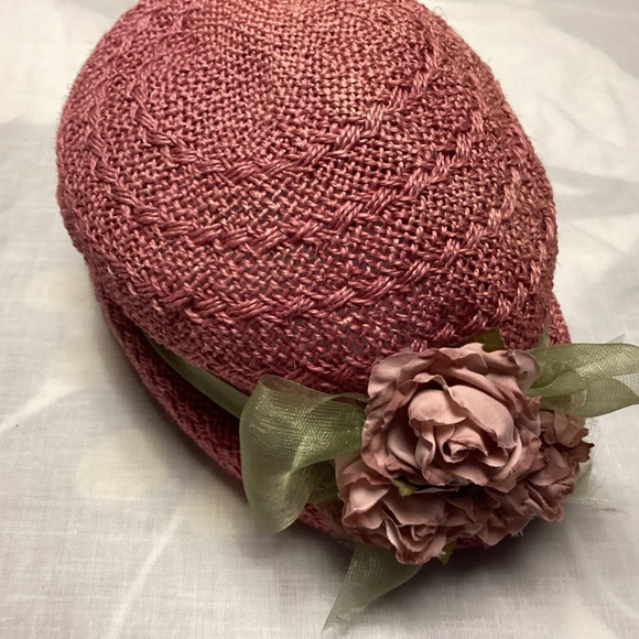 Chic Pink Women's Hat with Floral Accents - Picture 6 of 10